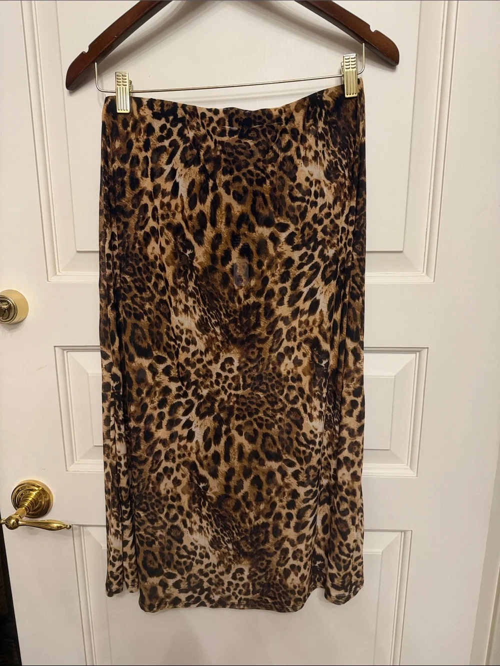 Fashion Nova Leopard-Print Midi mesh Skirt